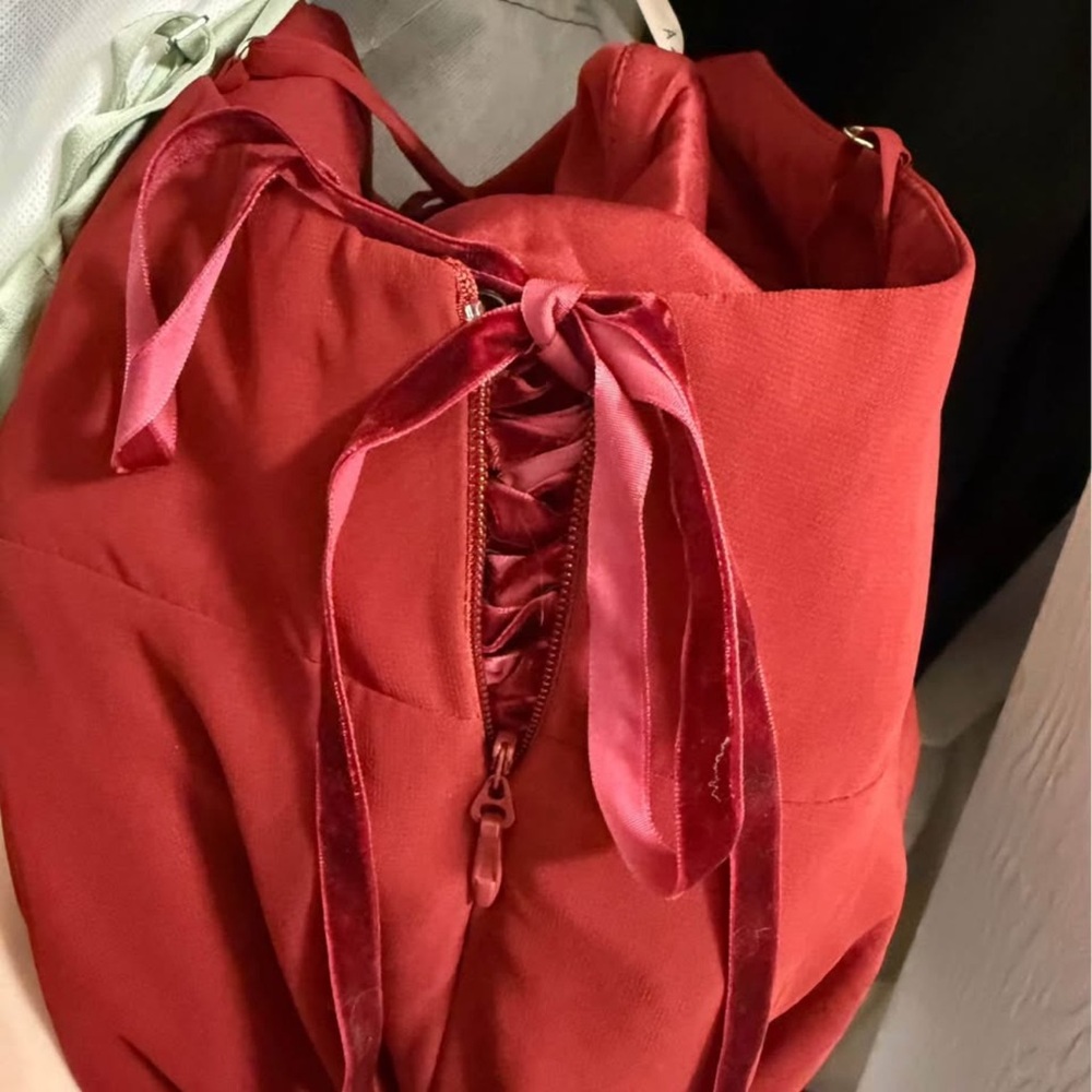 Azazie Akita Pomegranate A-Line Chiffon Dress - Picture 4 of 5